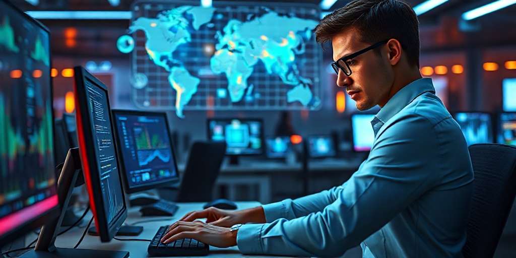Persona trabajando con IA